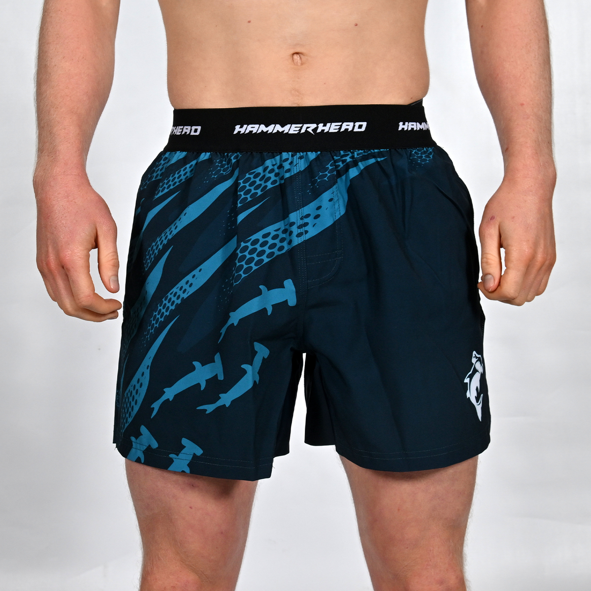 Undertow Low - Mid Split Shorts - Cyan