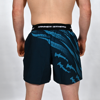 Undertow Low - Mid Split Shorts - Cyan