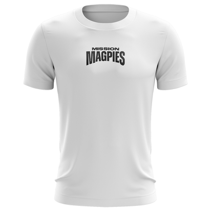 Mission Magpies White Print Tee