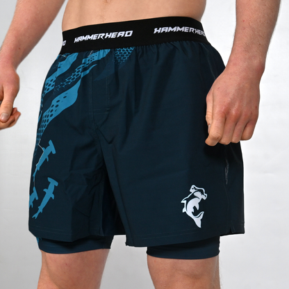 Undertow Hybrid 2in1 Shorts - Cyan