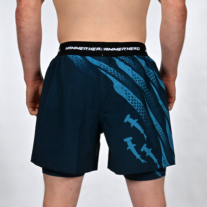 Undertow Hybrid 2in1 Shorts - Cyan